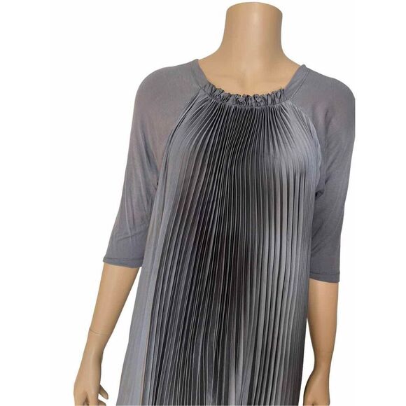 BCBG Maxazria pleated Gray Midi dress M (027) - Picture 2 of 11